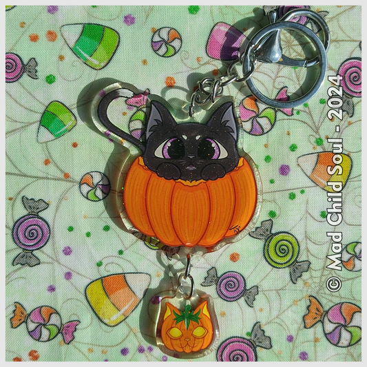 Black Kitty - Pumpcuties (Keychain)