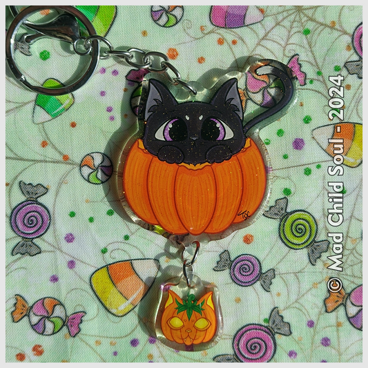 Black Kitty - Pumpcuties (Keyring)