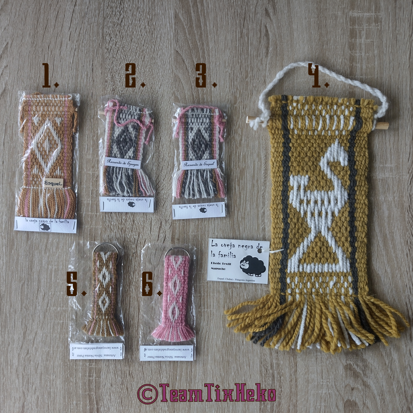 Key holders & Magnets - Traditional Mapuche textile